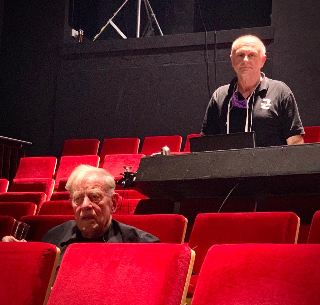 Lesung von Claus Peymann im Wolfgang-Borchert-Theater Münster bei der Lichteinrichtung. On PC Grand MA2
